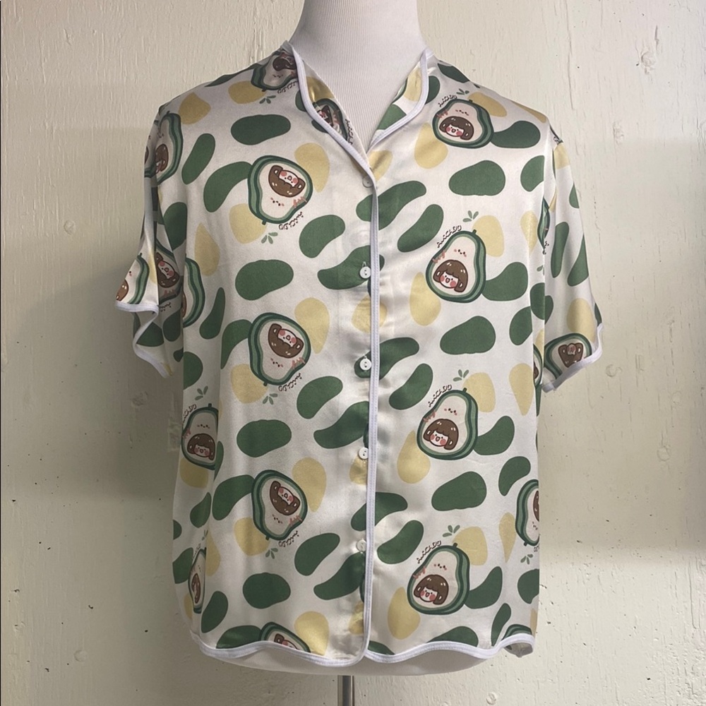 Avocado Print Button-Up Shirt